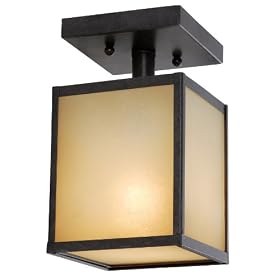 World Imports Lighting 9067-55 Hilden 1-Light Ceiling Mount Fixture, Aged Bronze, 5-Inch... by World Imports