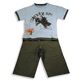 Mishmish - Toddler Boys Short Sleeve Pant Set, Light Blue, Olive