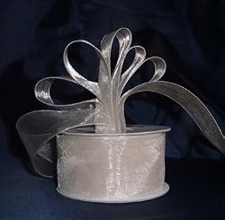 Sheer Organza Ribbon Mono Edge - 1.5" - 25 Yards (75 FT) - Ivory