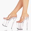 8 Inch Sexy High Heel Shoes High Platform Fetish Shoes Slip On Shoes Clear / Clear