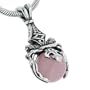 Sterling Silver Celtic Pink ROSE QUARTZ Goddess Pendant