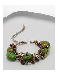 Japanese silk cord Dyed Howlite Bracelet In Zinc