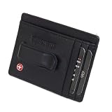 Alpine Swiss Fine Lambskin Leather Hand Crafted Men's Money Clip mini Wallet ID Credit Card Holder Front Pocket Wallet wit...