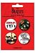 The Beatles - Merchandise - 4 Piece Button / Pin Set (Red) (1.5