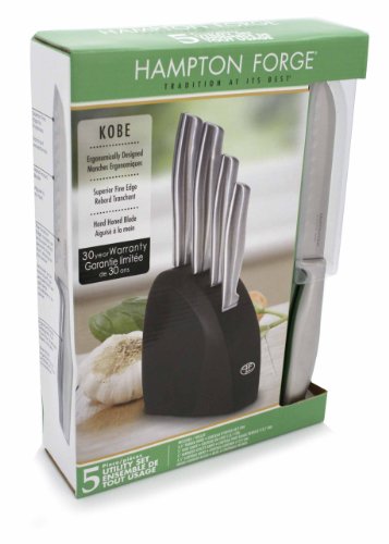 Hampton Forge Kobe 5-Piece Utility Knife Set with Half Moon Block
