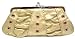 Jazzed Faux Leather Twist Lock Metal Frame Clutch Purse in Metallic Gold