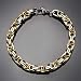 Edelstahl Armband, K�nigskette, 23 cm, Silber-Gold