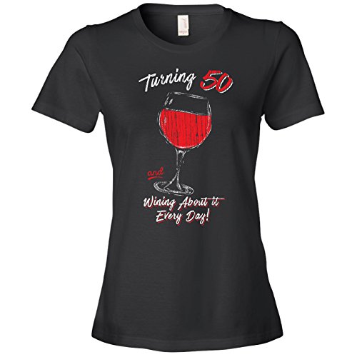 50th Birthday Gifts for Her, Vintage, 50 Wine Glass, Black, Large