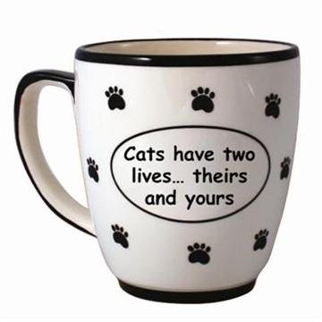 Tumbleweed Pottery 'Cats have two lives...theirs and yours' Pet Coffee Mugs