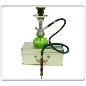 10" 1 Hose Pumpkin Hookah w/ Case Green