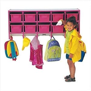 Rainbow Accents Coat Locker - Large Wall Mount Accents: Purple, Trays: No