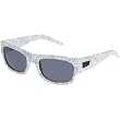 Fox Racing The Heretic Men's Casual Sunglasses w/ Free B&F Heart Sticker Bundle - White Memo Print/Grey