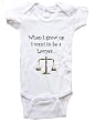 WHEN I GROW UP I WANT TO BE A LAWYER - BigBoyMusic Baby Designs - White, Blue or Pink Onesie / Baby T-shirt