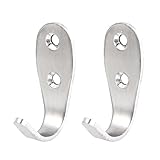 uxcell　ウォールハンガー　服　ベッドルーム　壁取付　J形　ステンレススチール　2個