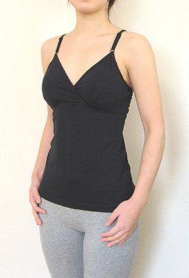カジュアル授乳服Baby-Zoo 授乳用ブラキャミソール ブラックM