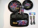 5 SPECTACULAR SPIDERMAN DINNER SET PLATE - BOWL - UTENSILS +++