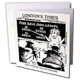 Londons Times Funny Cow Cartoons - Bovine Elementary Health Class - Greeting Cards-12 Greeting Cards with envelopes