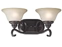 Kenroy Home 80472ORB Welles Two-Light Vanity Light with 7-Inch cream Scavo Glass Shades