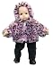 Pink Leopard Print Fur Jacket with Black Velvet Pants. Fits 15