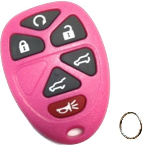 Discount Keyless Pink Replacement 6 Button Automotive Keyless Entry Remote Control Transmitter with Key Ring Compatible with GM Vehicles OUC60270
