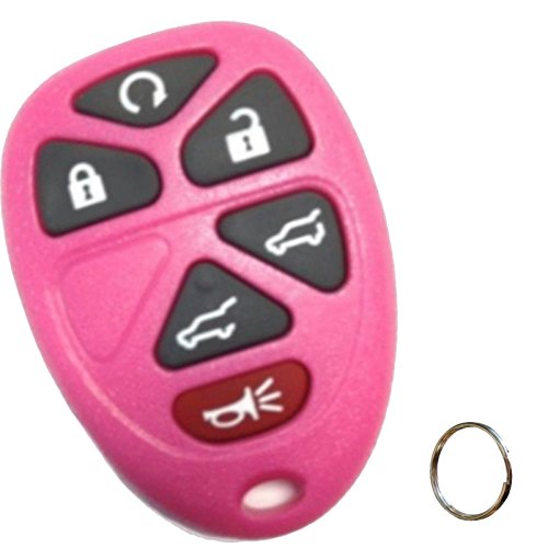 Discount Keyless Pink Replacement 6 Button Automotive Keyless Entry Remote Control Transmitter with Key Ring Compatible with GM Vehicles OUC60270