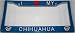Blue Glitter I Love My Chihuahua w/ Puppy Face Decal Frame