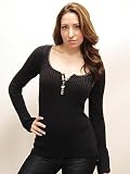 FREE PEOPLE BLACK SNUGGLEBEAR HENLEY