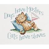Cat's Have Slaves Counted Cross Stitch Kit - 10X8 14 Count
