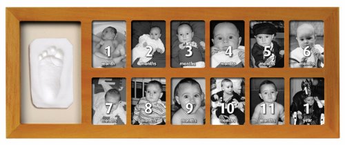 Baby Art 34120006 - 1st Year Kit f&uuml;r 12 x Bilder und Fu&szlig;-/Handabdruck, natural (holzfarben Preisvergleich