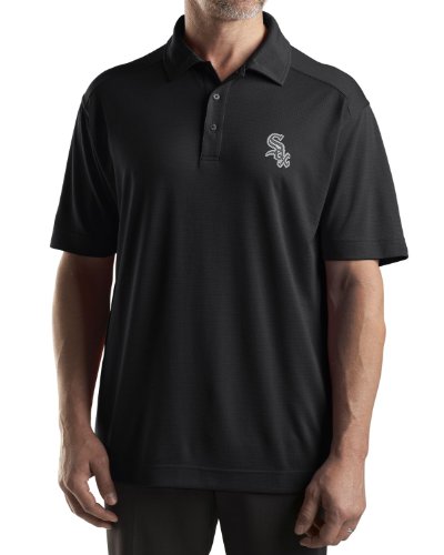 MLB Chicago White Sox Mens Drytec Genre Polo Knit Short Sleeve Top, Black, XXX-Large