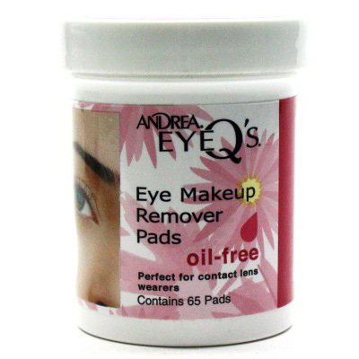 Andrea Eye Q's Eye Makeup Remover Pads, Oil-Free , 65 pads