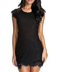 Above the Knee Short Sleeves Lace Stretchy Club Dress/Mini Dress 