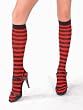 Strip Knee Hi Socks Opaque Black White or Red Black