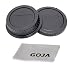 Lens cap Rear and Body Cap for CANON Rebel (XT, XTi, XSi T1i, T2i, T3i), CANON EOS (550D 500D 450D 400D 350D 300D) + 1 Ultra Fine Microfiber Cleaning Cloth GOJA Logo