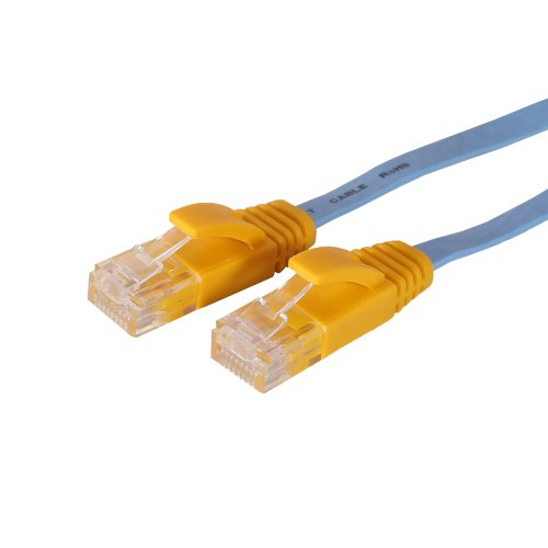 Fosmon Cat6 Flat Snagless Network Ethernet Patch Cable (3 Feet, Sky Blue)