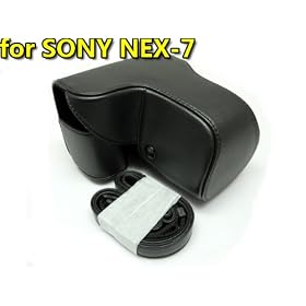 GUMP PU Leather Camera Case for SONY NEX7 NEX-7 E 18-55mm F3.5-5.6 Black