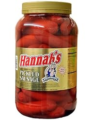 Grocery: Hannahs Pickled Sausage 4lb Jar 26ct - American Foods Group