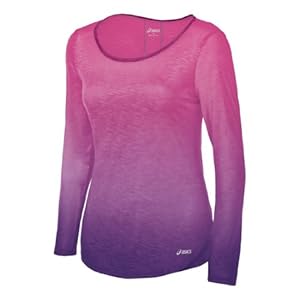 Asics Women's PR Performance Run Slub Long Sleeve Top, Black/White, Small