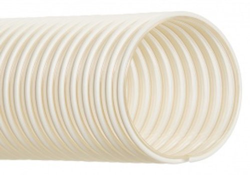 Hi-Tech Duravent Thermoplastic Polyurethane Static Dissipative Duct Hose, Clear w/ opaque helix, 3/4