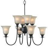 Royce Lighting RC47BES/8-46 Valhalla Chandelier with Cream Snow Glass, Heirloom Bronze, 8-Light thumbnail