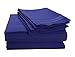 Honeymoon 1800 Brushed Microfiber Embroidered Bed Sheet Set, Ultra Soft, Queen - Navy Blue