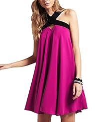 Sleeveless Flared-Skirt Ruched Polyester/Spandex Mini Dress 