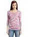 Calvin Klein Performance Women's Tie Dye Stripe Scoop Neck Tee, Carnation/Pearl Grey, Medium