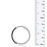1/4ct tw Black Diamond Hoop Earrings set in Sterling SIlver 41smv5U89ML. SL160 1/4ct tw Black Diamond Hoop Earrings set in Sterling SIlver