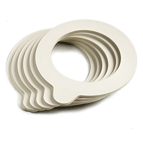 Bormioli Rocco Glass Co 6 Piece Fido Jar Replacement Gaskets, 3.25", White Home Garden Kitchen