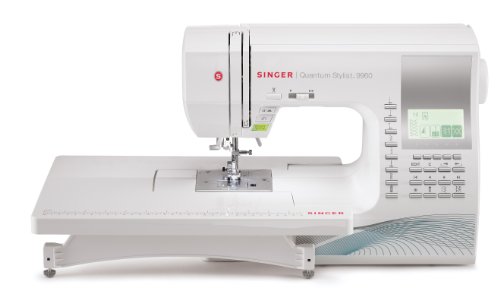 SINGER 9960 Quantum Stylist 600-Stitch Computerized Sewing Machine with Extension Table, Bonus Accessories and Hard Cover