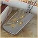 Stainless Steel/14K 5 Diamond Men's Dog Tag Necklace