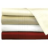 1000 TC Thread Count with Tuxedo Pleats and Super Sateen finish - Ivory - Full Flat Sheet... by Cotton Craft