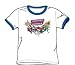 Search : The Justice League Here They Come Adult Ringer S/S T-shirt in White/Royal by DC Comics