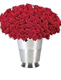100 Roses & Wine Chiller, One hundred long-stemmed red roses with wine chiller